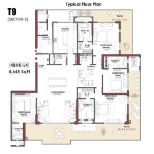 Whiteland The Aspen Iconic Towers 4BHK T9 Sector 3 4645 Sq.Ft Floor Plan