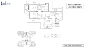 Adore The Select Premia 4bhk+servant+powder Room Floor Plan