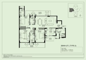 Godrej Arista 3.5BHK Floor Plan Type 3