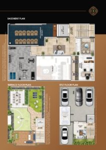 MRG Crown 3 BHK Type A Basment Floor Plan