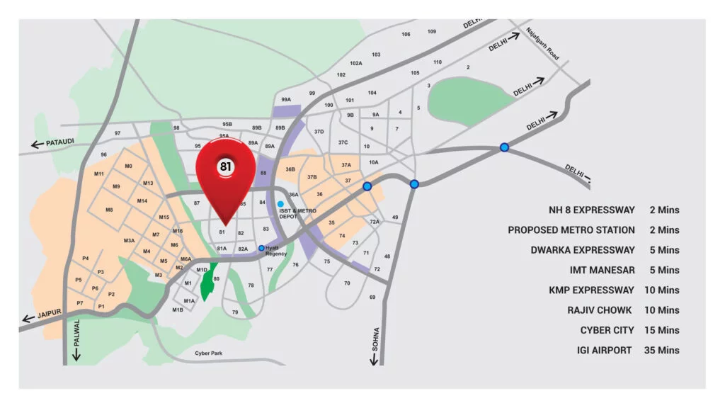 landmark-springwalk-sector-81-gurgaon-location-map