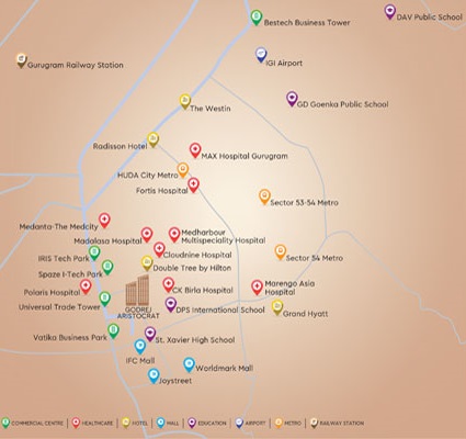 godrej-aristocrat-sector-49-gurugram-location-map