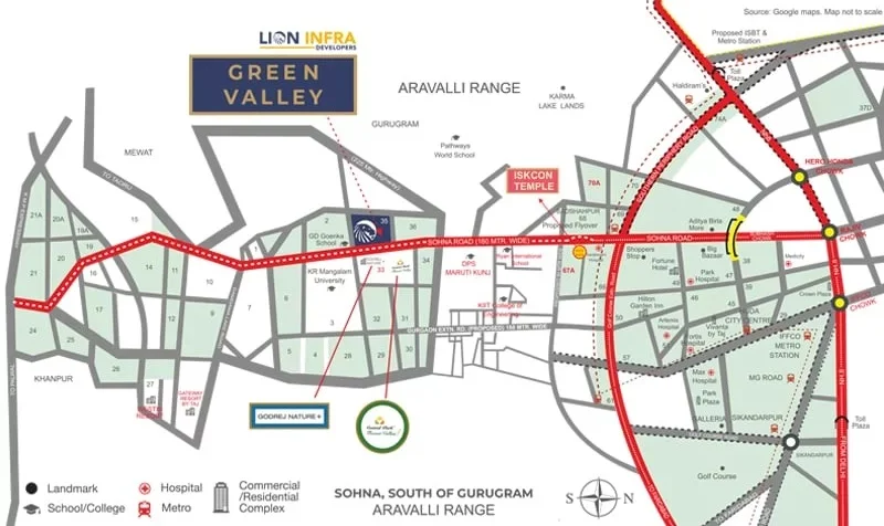 Lid-green-valley-location-map