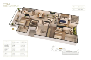 Suncity-vatsal-valley-floor-plan-3-bhk-type-1