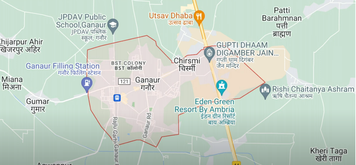 Ganaur-residential-ddjay-plots-in-sonipat-location-map