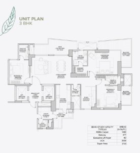 Hcbs Twin Horizon 3bhk Floor Plan