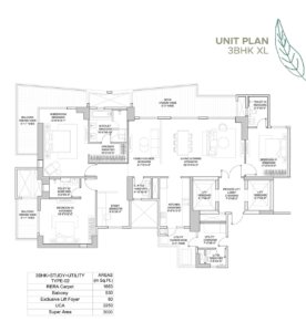 Hcbs Twin Horizon 3bhk Xl Floor Plan
