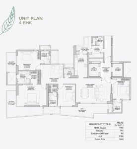 Hcbs Twin Horizon 4bhk Floor Plan