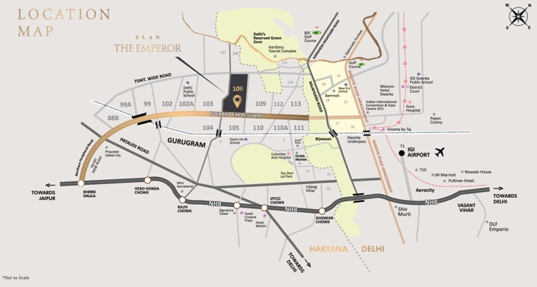 Elan-the-emperor-sector-106-gurgaon-location-map
