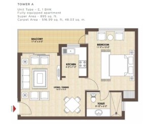 Kashish-manor-one-sector-111-gurgaon-floor-plan-1-bhk