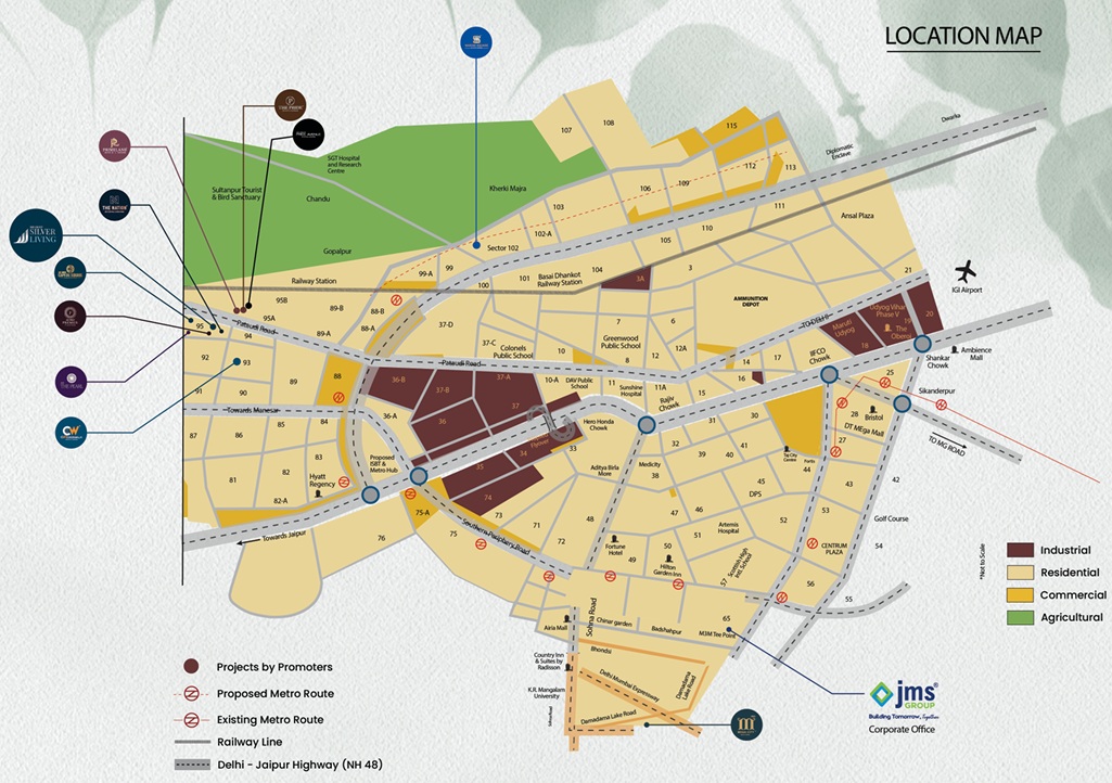 Jms-silver-living-sector-95-gurgaon-location-map