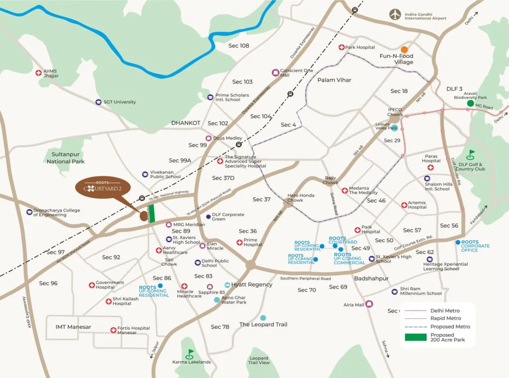 Roots-courtyard-2-sector-95a-gurgaon-location-map