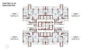 Whiteland The Westin Residences Gurugram 3l+3s Bhk Typical Floor Plan