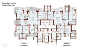 Whiteland The Westin Residences Gurugram 4l+4m Bhk Typical Floor Plan