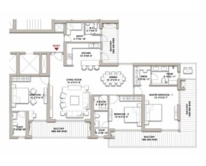 Landmark-skyvue-sector-103-gurgaon-floor-plan-3-bhk-utility