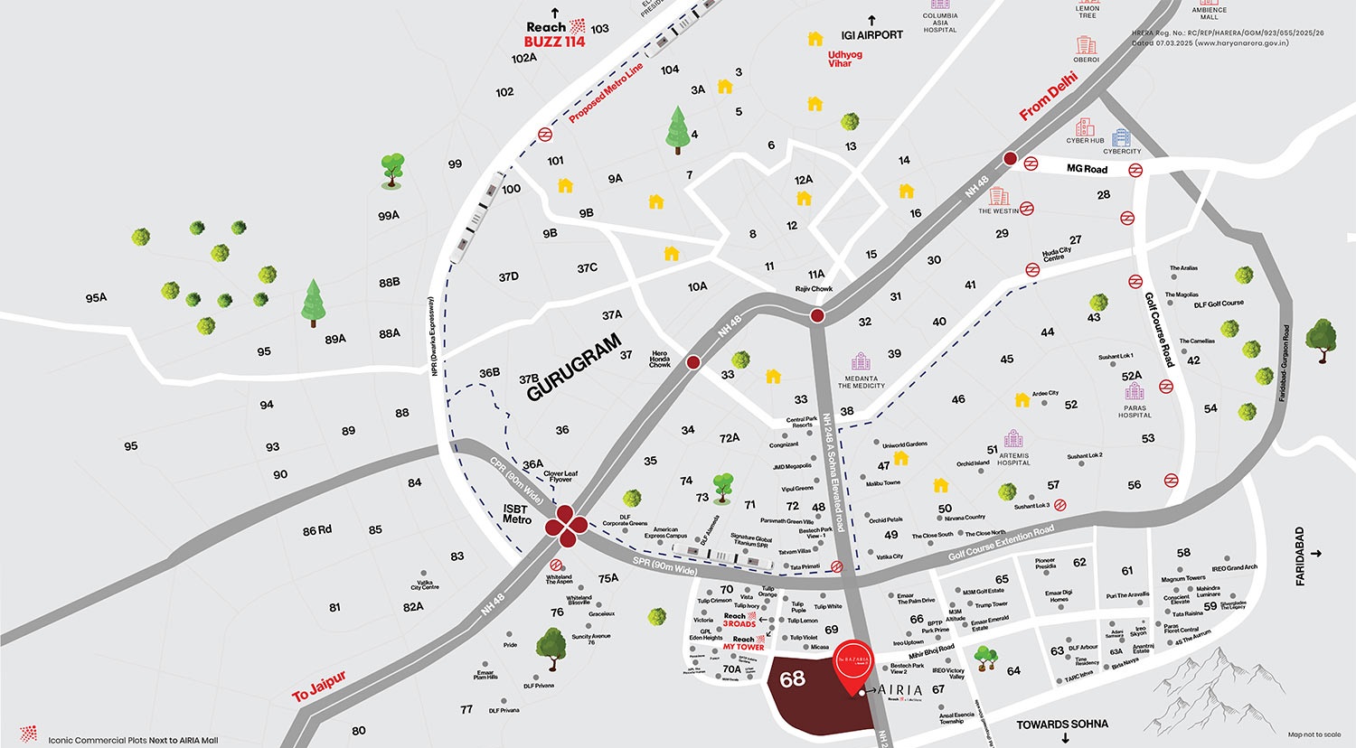 Reach-the-bazaria-sector-68-gurgaon-location-map