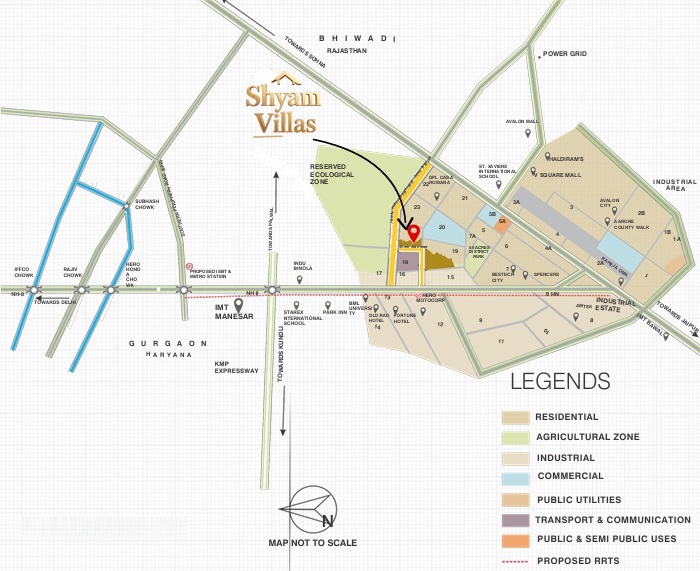 Shyam-villas-sector-24-dharuhera-gurgaon-location-map