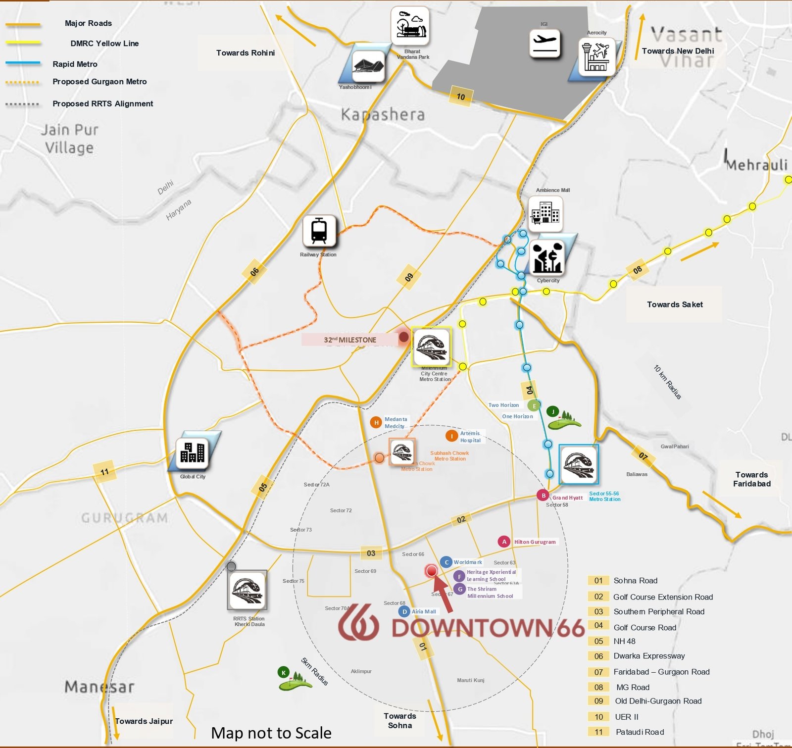 Bptp Downtown 66 Location Map