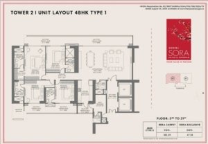 Godrej Sora Tower-2-4bhk-type-1 Floor Plan