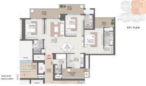 Satya Levante Residences 3bhk Floor Plan