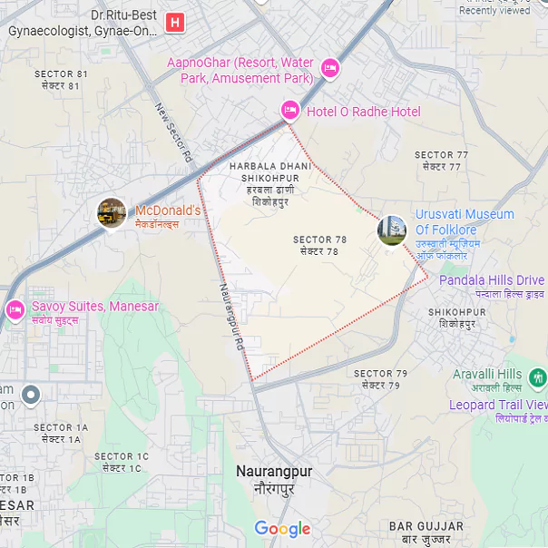 Suncity-sector-78-gurgaon-location-map