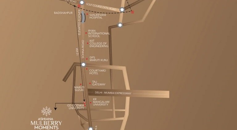 Ashiana-mulberry-moments-sector-2-sohna-location-map
