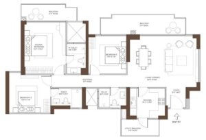 Conscient-elaira-residences-sector-80-gurgaon-floor-plan-3bhk-utility-type-a