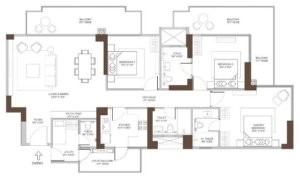 Conscient-elaira-residences-sector-80-gurgaon-floor-plan-3bhk-utility-type-b