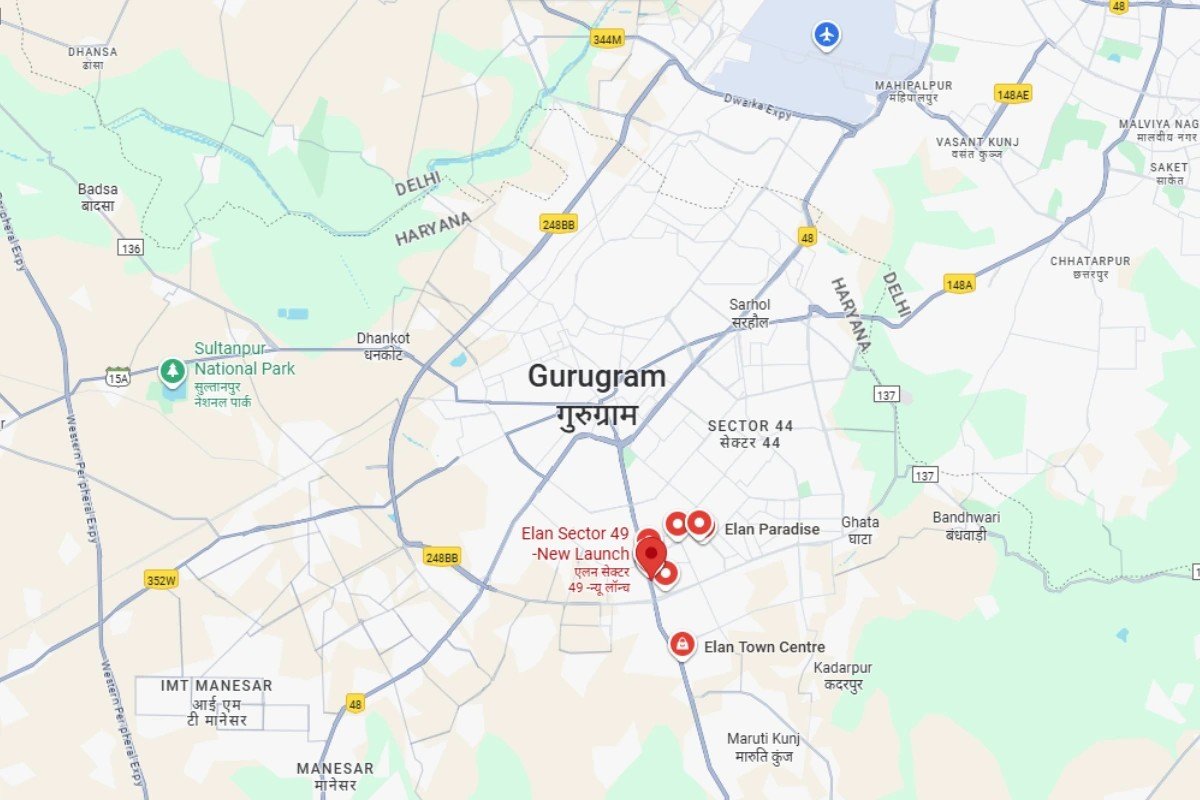 Elan-the-statement-sector-49-gurgaon-location-map
