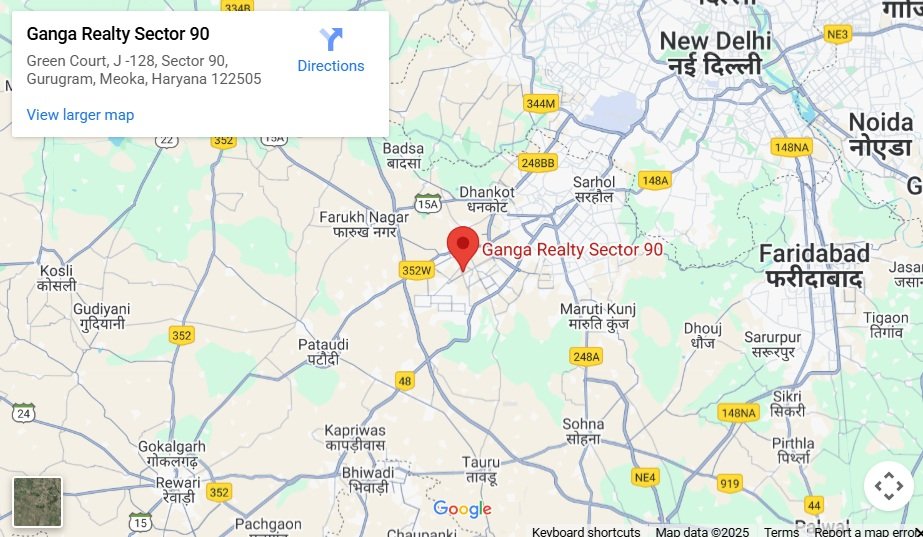 Ganga-realty-sector-90-gurgaon-location-map