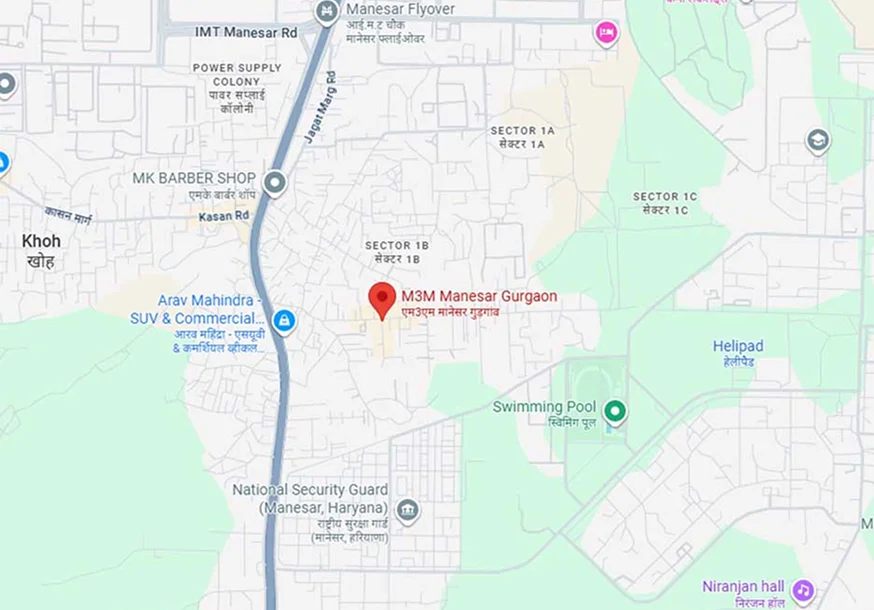 M3m-high-rise-apartments-sector-9-manesar-gurgaon-location-map