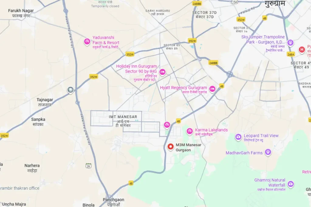 Smart-world-high-rise-apartments-manesar-gurgaon-location-map