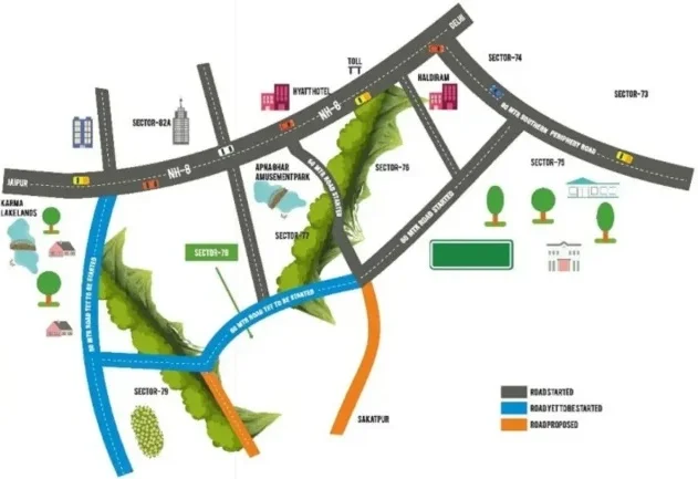 Tlc-the-first-acre-mart-sector-78-gurgaon-location-map