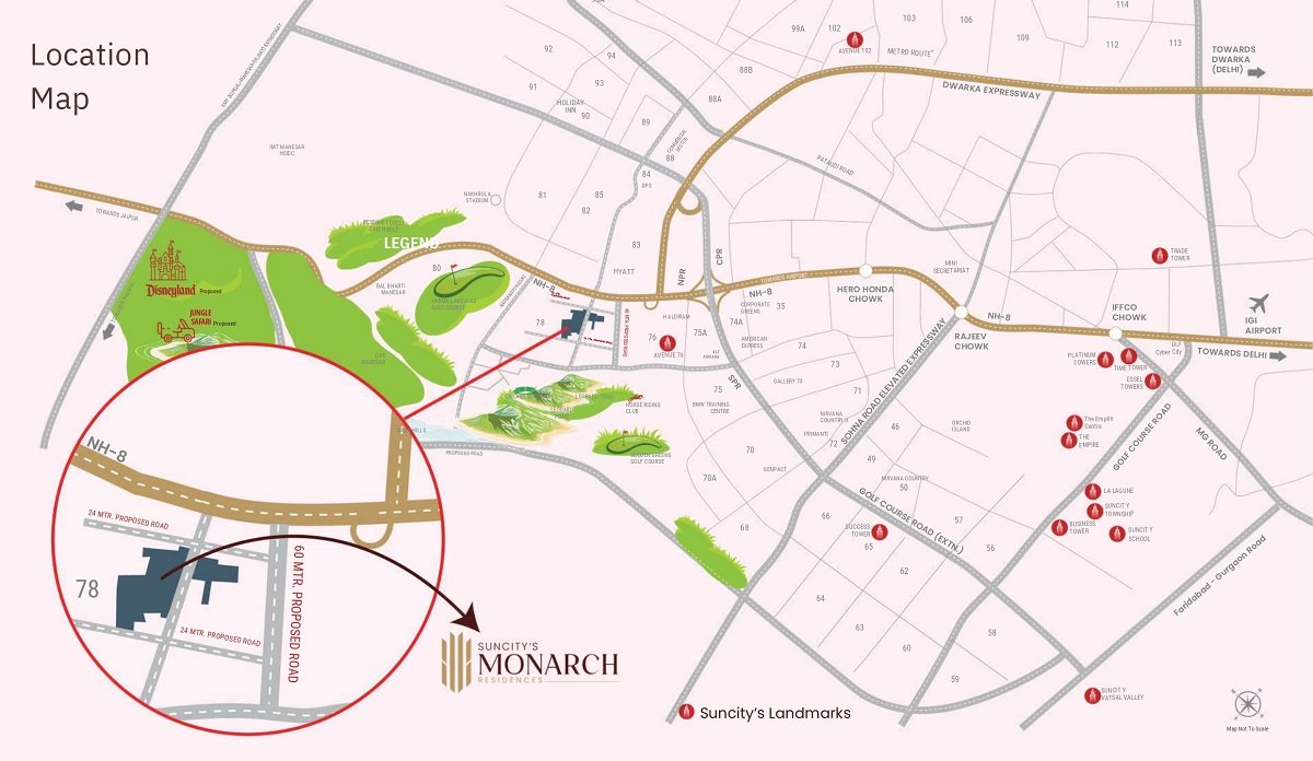 Suncity-monarch-residences-location-map