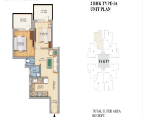 Pareena-micasa-sector-68-gurgaon-floor-plan-2-bhk-type-1-a
