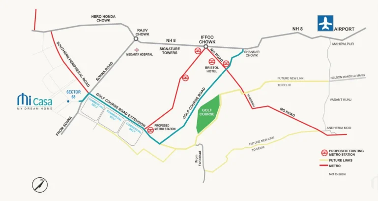 Pareena-micasa-sector-68-gurgaon-location-map