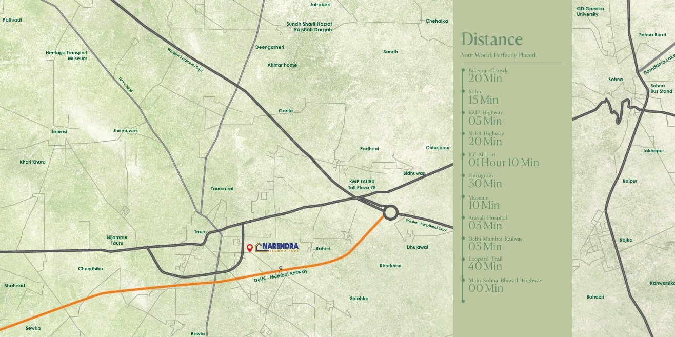 Advitya-narendra-technopark-tauru-sohna-location-map