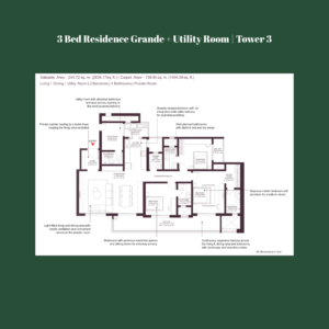 Sobha Crescent 3 Bhk Floor Plan