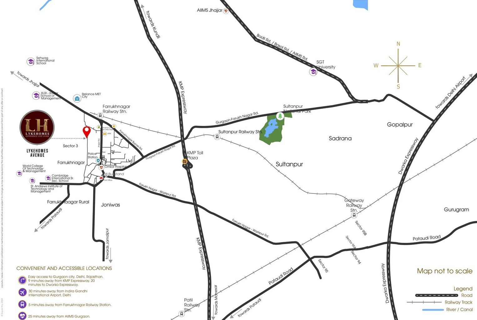 Lykehomes-avenue-sector-3-farukhnagar-location-map