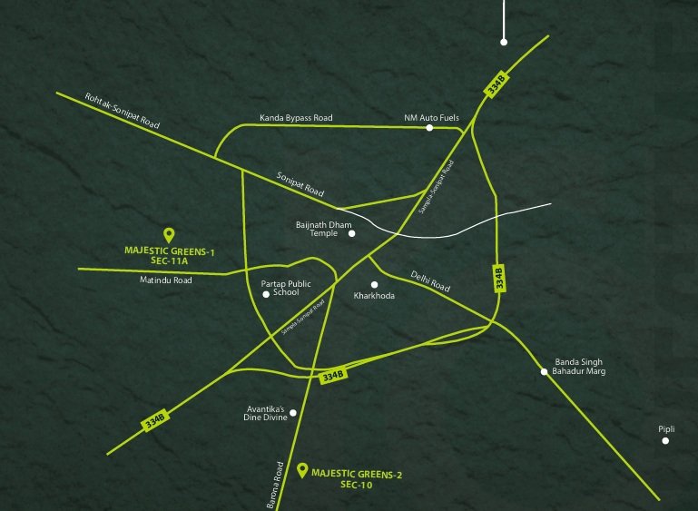 Majestic-greens-2-sector-10-kharkhoda-location-map