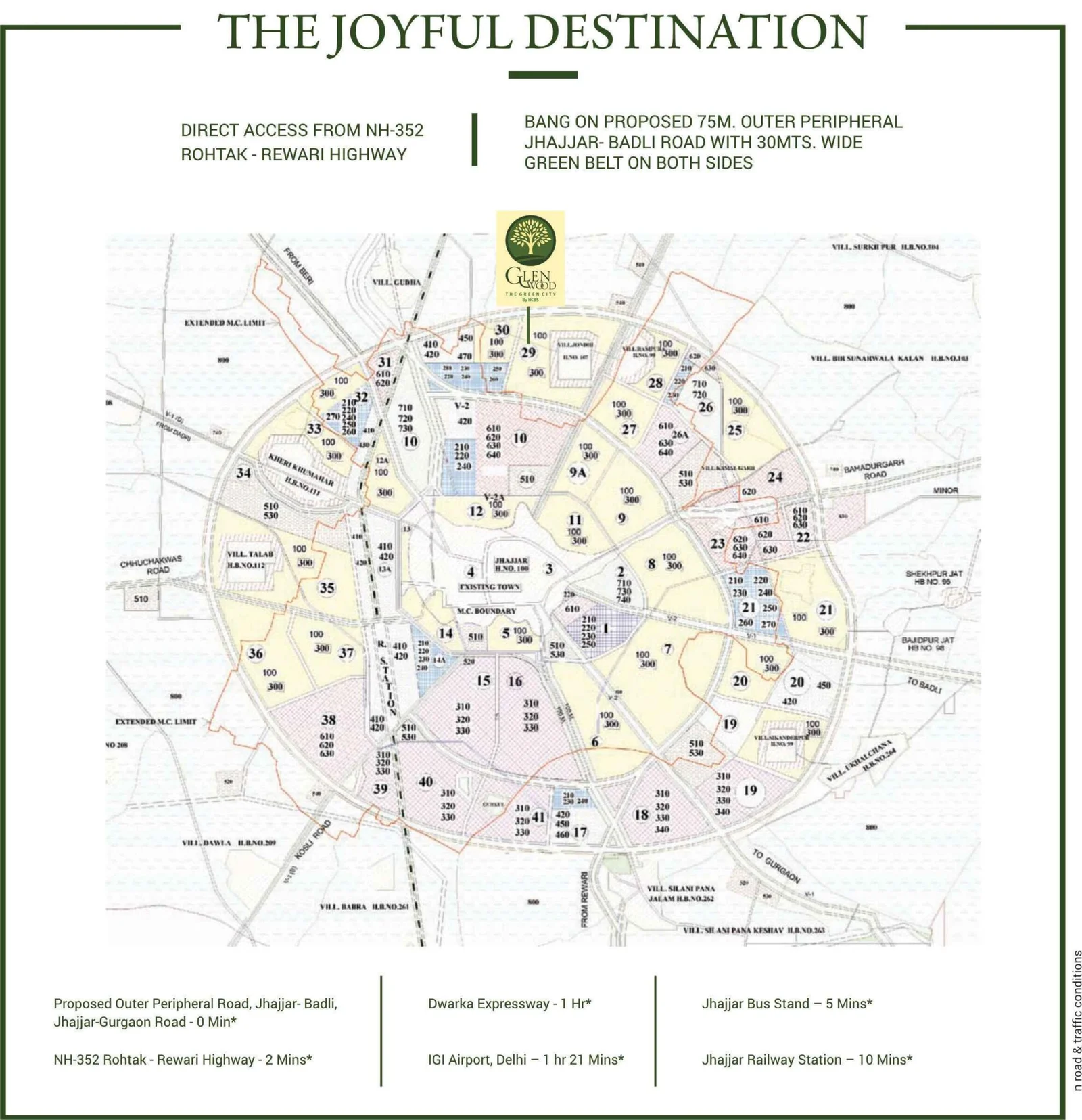 Hcbs-glen-wood-sector-29-jhajjar-location-map