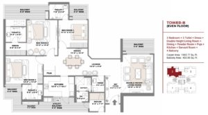 Shree-vardhman-samisha-ambrosia-sector-70-gurgaon-floor-plan-3-bhk-tower-a-even-floor