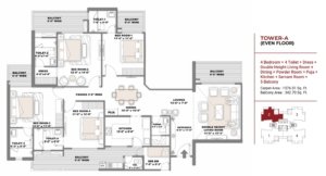Shree-vardhman-samisha-ambrosia-sector-70-gurgaon-floor-plan-4-bhk-tower-a-even-floor