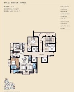 Ss One 3bhk Type 1a Floor Plan
