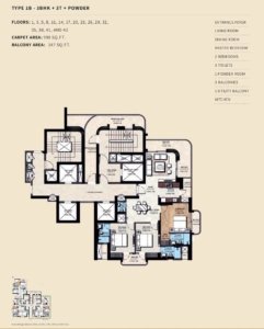 Ss One 3bhk Type 1b Floor Plan