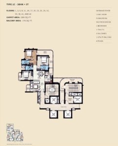 Ss One 3bhk Type 1c Floor Plan