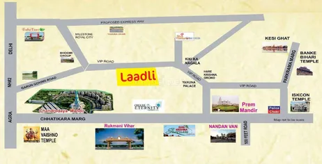 Laadli-govindvan-plots-vrindavan-mathura-location-map