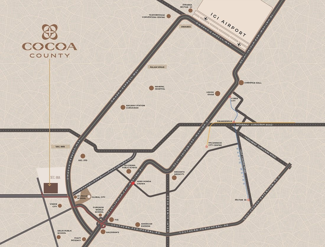 Cocoa County Location Map