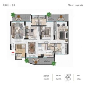 Pareena Coban Residences 3bhk Floor Plan